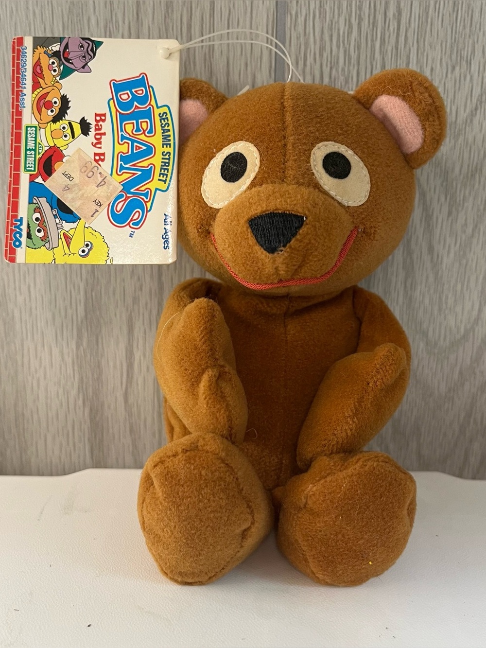 Tyco Sesame Street Beans BABY BEAR Muppet 7" Plush Vintage 1997 w/ Tag